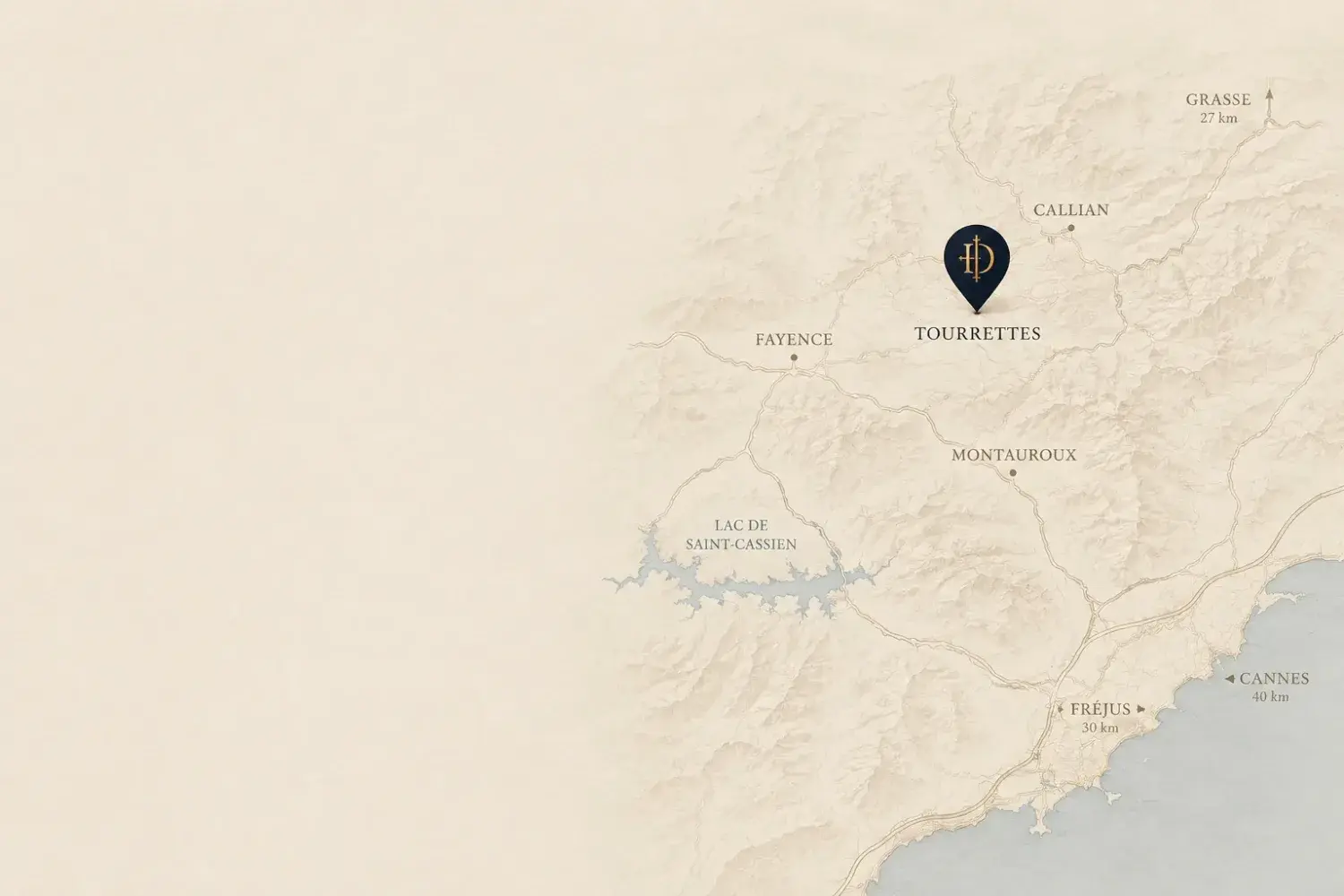 Carte du Domaine de Solarius — Tourrettes, Var